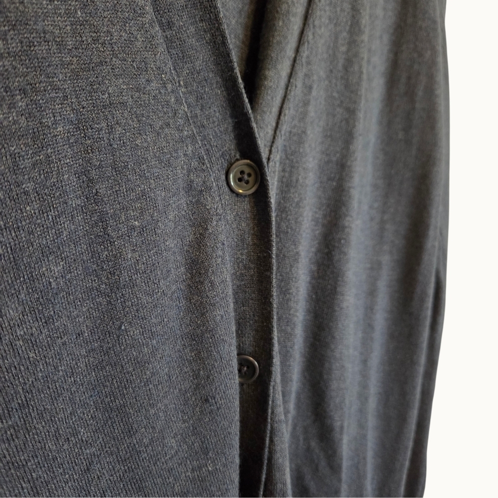 Fine Collection Silk & Cashmere Longline Cardigan | Navy - Picture 5 of 6